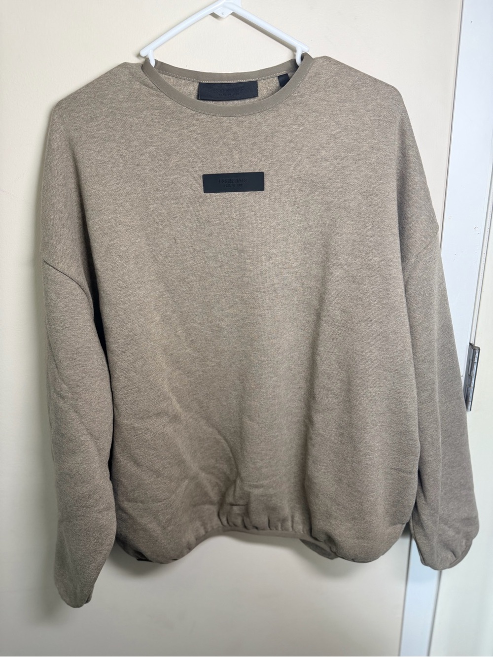 Fear of God Essentials Taupe Fleece Crewneck Sweatshirt Size Small